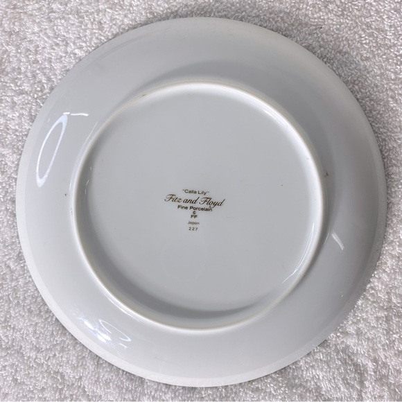 Vintage Fitz and Floyd Calla Lily Fine Porcelain Side Plates X4 - Picture 10 of 12